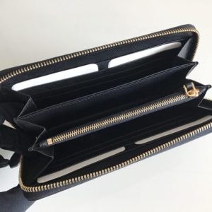Replica Prada Saffiano Long Zipper Wallet Black - top-tier luxury replica shoulder bag