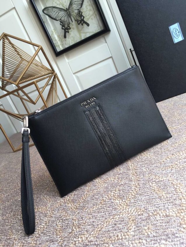 Replica Prada Large Pouch Black - high-accuracy replica luxury purse
