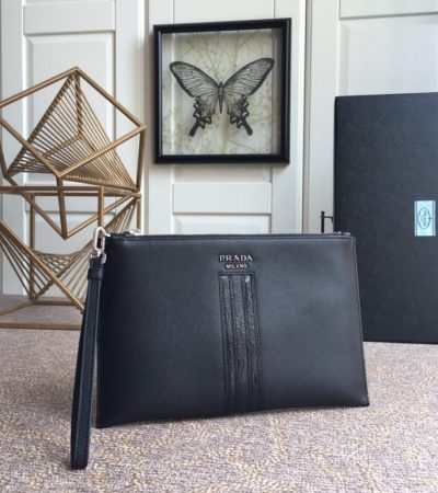 Replica Prada Large Pouch Black - high-end fake designer purse