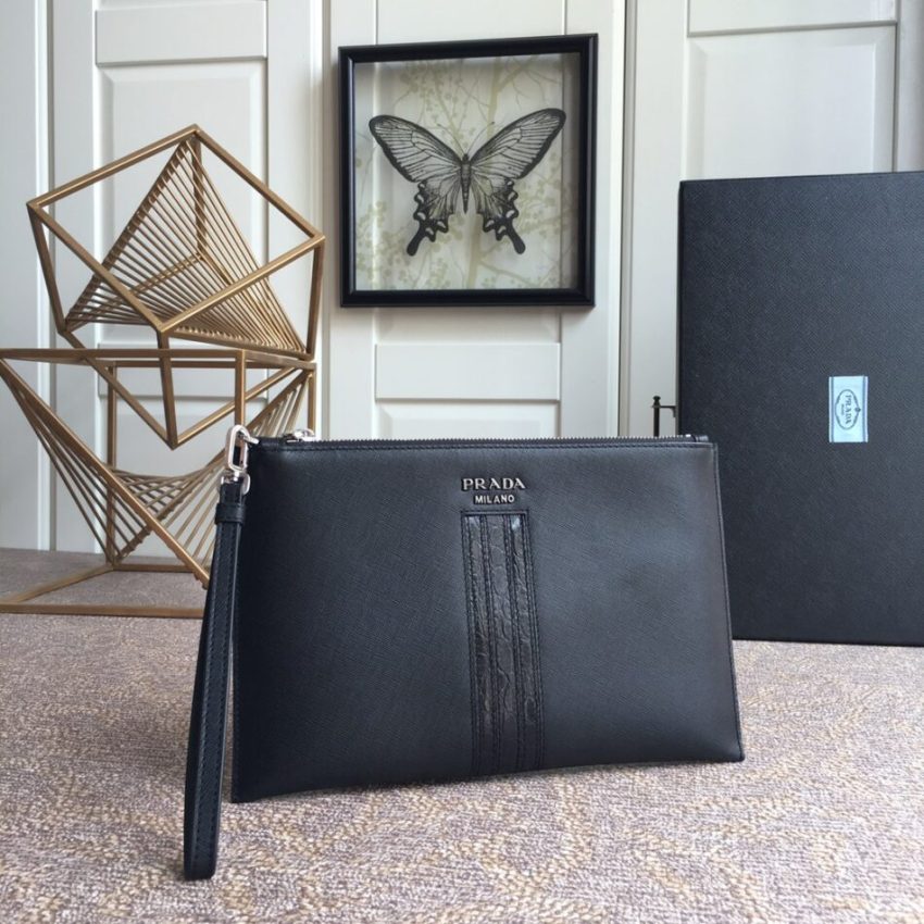 Replica Prada Large Pouch Black - high-end fake designer purse
