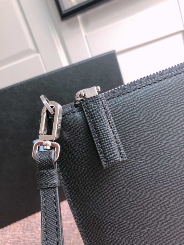 Replica Prada Large Pouch White Line - high-accuracy replica luxury purse