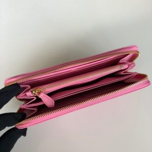 Replica Prada Saffiano Long Zipper Wallet Pink - top-tier luxury replica shoulder bag