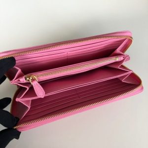 Replica Prada Saffiano Long Zipper Wallet Pink - ultra-realistic fake designer tote