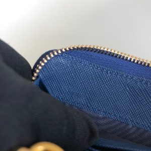 Replica Prada Saffiano Long Zipper Wallet Blue - top-rated replica designer bag