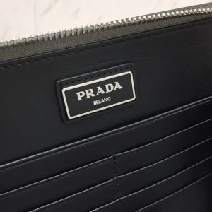 Replica Prada Saffiano New Pouch Grey - high-accuracy replica luxury purse
