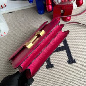 Replica Hermes Constance 18cm Bright Rose - authentic-look luxury purse replica