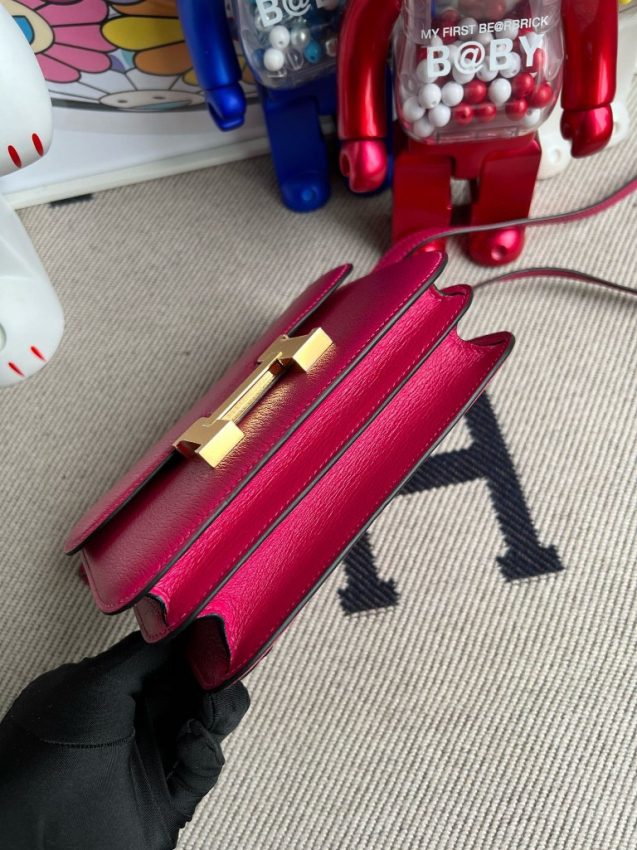 Replica Hermes Constance 18cm Bright Rose - authentic-look luxury purse replica