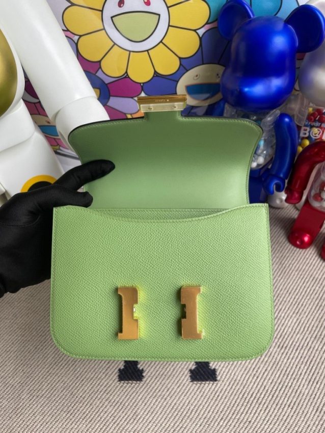 Replica Hermes Constance 18cm Light Green - high-quality designer bag clone