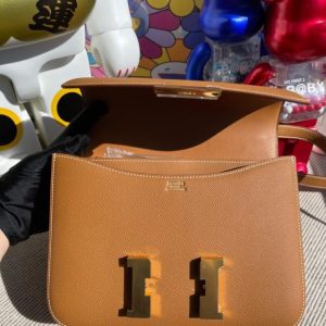 Replica Hermes Constance 24cm Brown - best quality luxury bag dupe