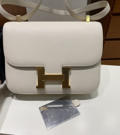 Replica Hermes Constance 24cm Creamy White - near-authentic luxury replica handbag
