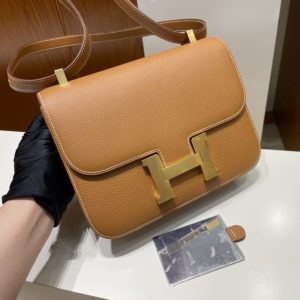 Replica Hermes Constance 24cm Golden Brown - top-rated replica designer bag
