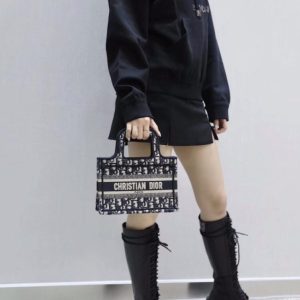 Replica Dior Tote Book Mini CD Black - best quality luxury bag dupe