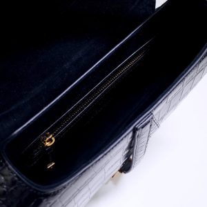 Replica Dior Saddle Bag Crocodile Black - premium 1:1 fake handbag model