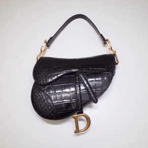 Replica Dior Saddle Bag Crocodile Black - ultra-realistic fake designer tote
