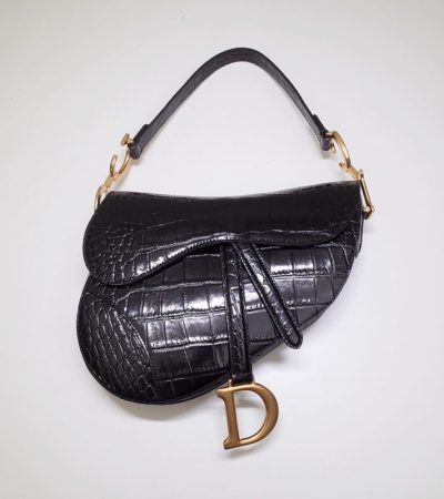 Replica Dior Saddle Bag Crocodile Black - ultra-realistic fake designer tote