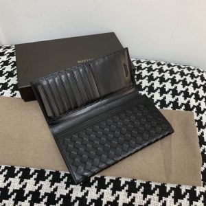 Replica Bottega Veneta Intrecciato Wallet Black - authentic-look luxury purse replica