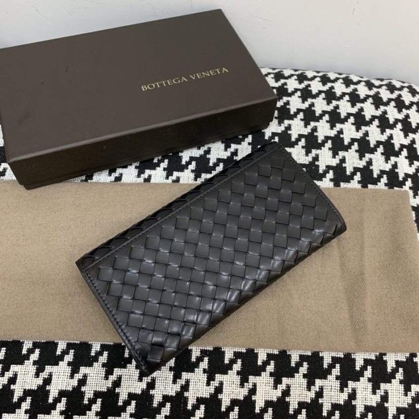 Replica Bottega Veneta Intrecciato Wallet Black - high-accuracy replica luxury purse