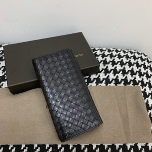 Replica Bottega Veneta Intrecciato Wallet Black - authentic-look luxury purse replica