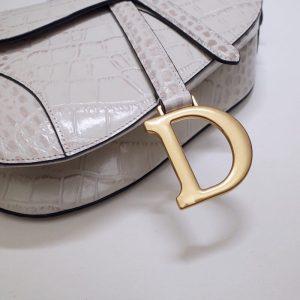 Replica Dior Saddle Bag Crocodile White - 1:1 designer replica handbag