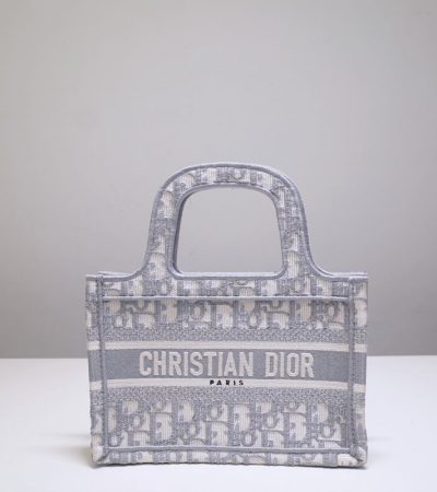 Replica Dior Tote Book Mini CD Grey - best quality luxury bag dupe