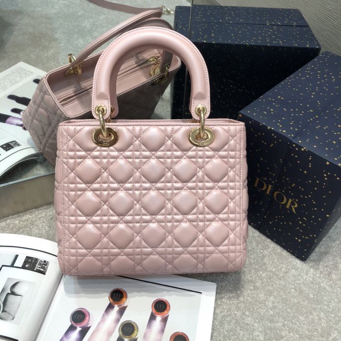 Replica Lady Dior Large Pink - near-authentic luxury replica handbag