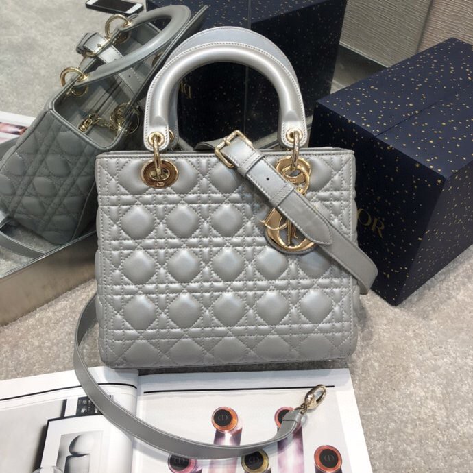 Replica Lady Dior Large Silver - top-rated replica designer bag