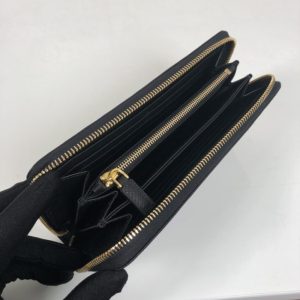 Replica Prada Saffiano Long Wallet Black - premium 1:1 fake handbag model