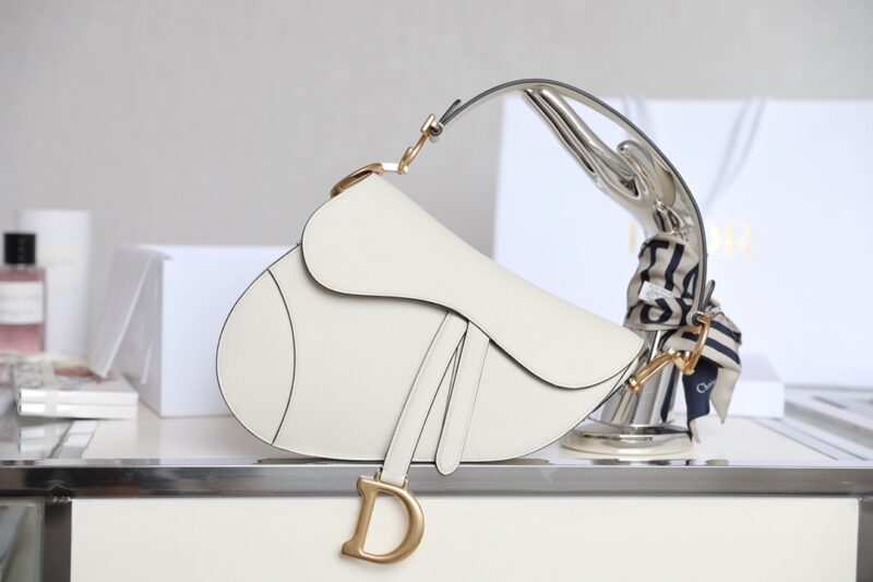 Replica Dior Saddle White Wool - near-authentic luxury replica handbag