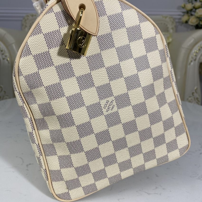Replica Louis Vuitton Speedy White Grid - premium 1:1 fake handbag model