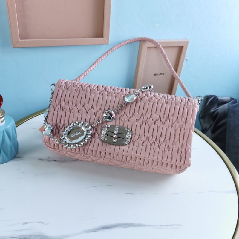 Replica Miu Miu Crystal Handbag Pink - 1:1 designer replica handbag
