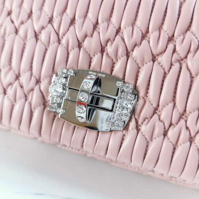 Replica Miu Miu Crystal Handbag Pink - high-quality designer bag clone