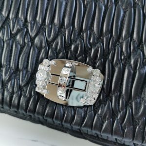 Replica Miu Miu Crystal Handbag Black - high-accuracy replica luxury purse