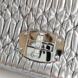 Replica Miu Miu Crystal Handbag Silver - high-end fake designer purse