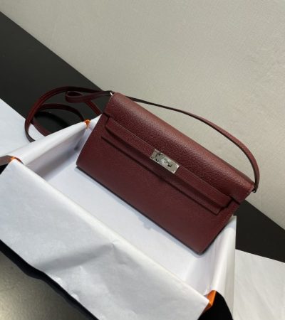 Replica Hermes Kelly Elan Bordeaux - top-tier luxury replica shoulder bag
