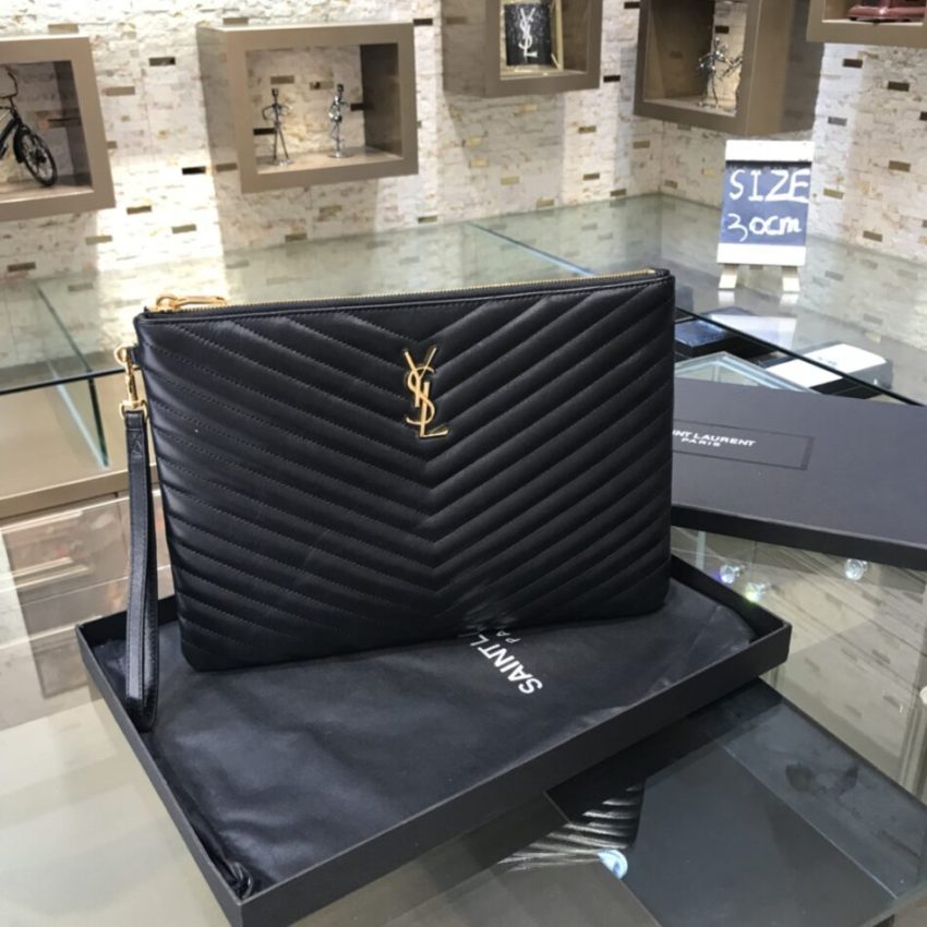Replica Yves Saint Laurent Pouch Black - ultra-realistic fake designer tote