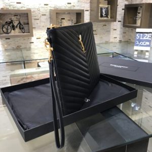 Replica Yves Saint Laurent Pouch Black - premium 1:1 fake handbag model