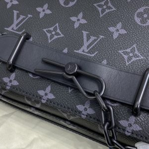 Replica Louis Vuitton Steamer Messenger Black Canvas - high-quality designer bag clone