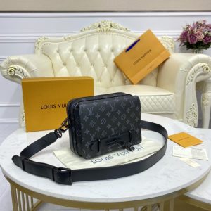 Replica Louis Vuitton Steamer Messenger Black Canvas - high-end fake designer purse