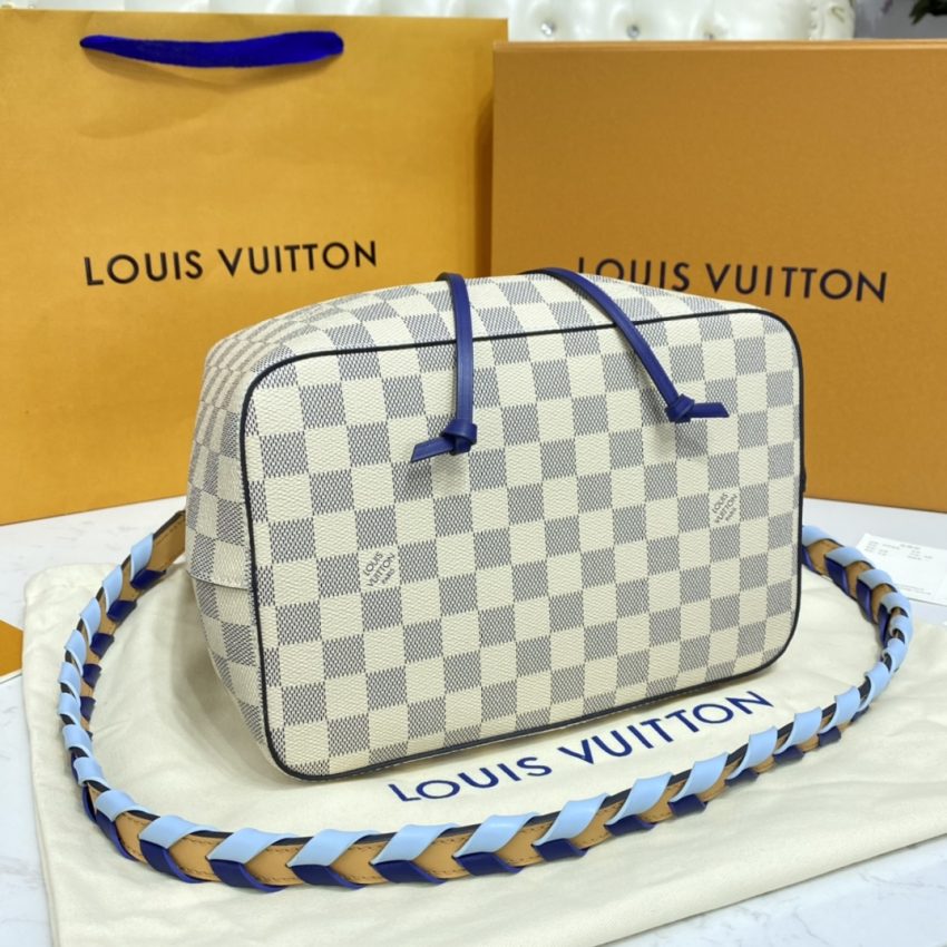 Replica Louis Vuitton NeoNoe BB White Grid - 1:1 designer replica handbag