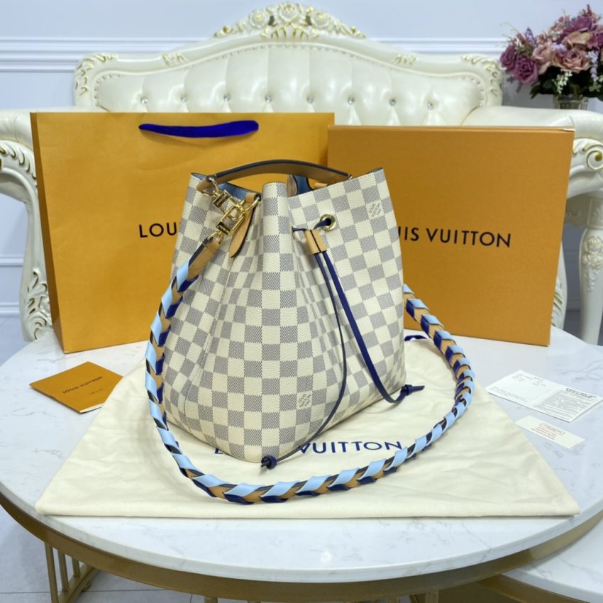 Replica Louis Vuitton NeoNoe BB White Grid - premium-grade designer purse dupe