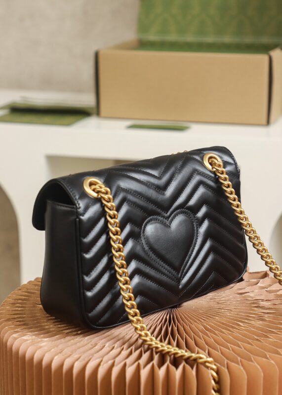 Replica Gucci Marmont Medium Black - top-rated replica designer bag