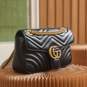 Replica Gucci Marmont Medium Black - high-end fake designer purse