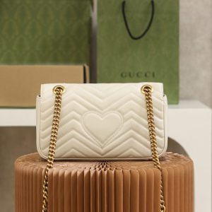 Replica Gucci GG Marmont Medium White - elite superclone designer purse