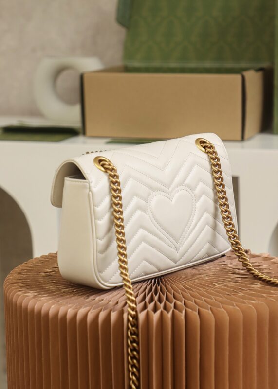 Replica Gucci GG Marmont Medium White - premium 1:1 fake handbag model