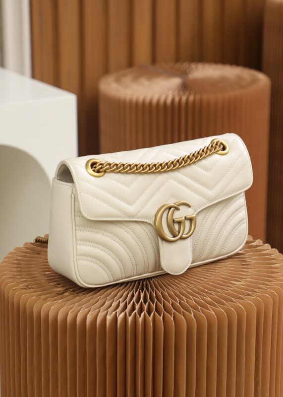 Replica Gucci GG Marmont Medium White - best quality luxury bag dupe