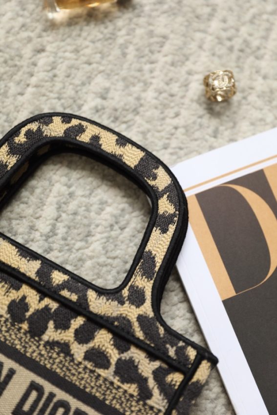 Replica Dior Tote Book Mini Leopard - high-quality designer bag clone