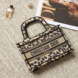 Replica Dior Tote Book Mini Leopard - premium 1:1 fake handbag model