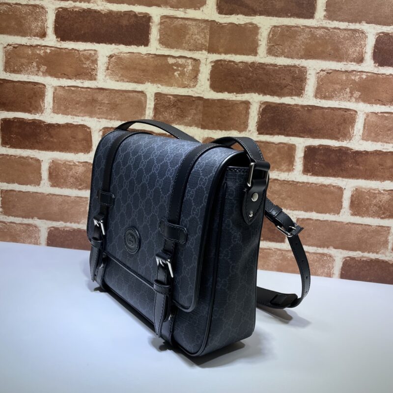 Replica Gucci GG Supreme Shoulder Bag Black - 1:1 designer replica handbag