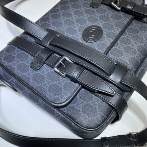 Replica Gucci GG Supreme Shoulder Bag Black - 1:1 designer replica handbag