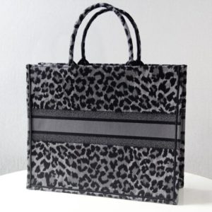 Replica Dior Tote Book Leopard Grey - authentic-look luxury purse replica